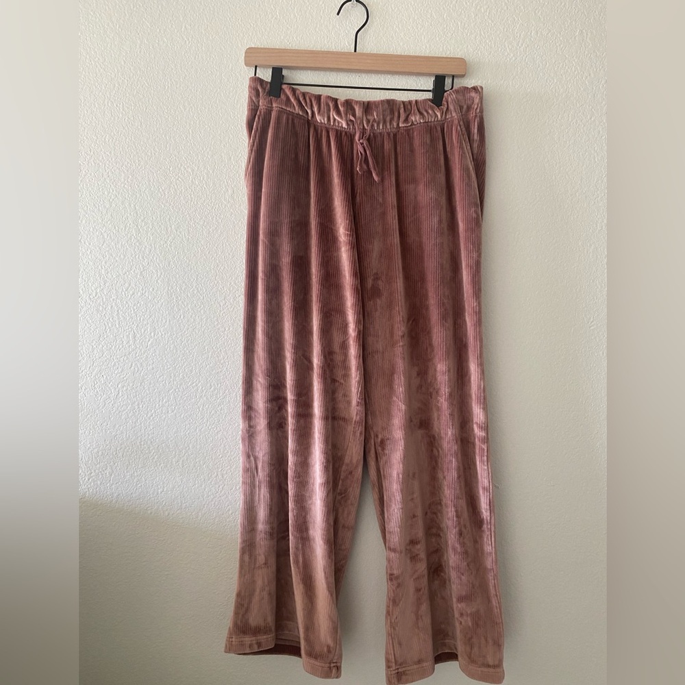 World Market, Wide Leg Pajama Pants Soft Pink Velvet